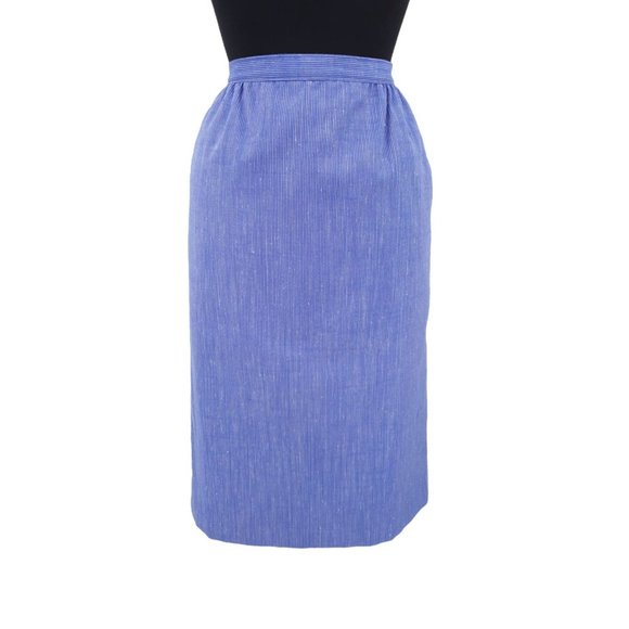 Pendleton Dresses & Skirts - VTG 70s Country Sophisticates Petite Purple Blue Pinstripe Silk Pencil Skirt S